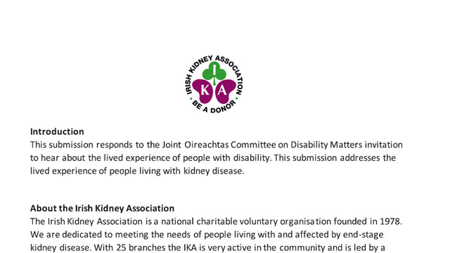 Read more about the article IKA Submission To The Joint Oireachtas Committee on Disability Matters