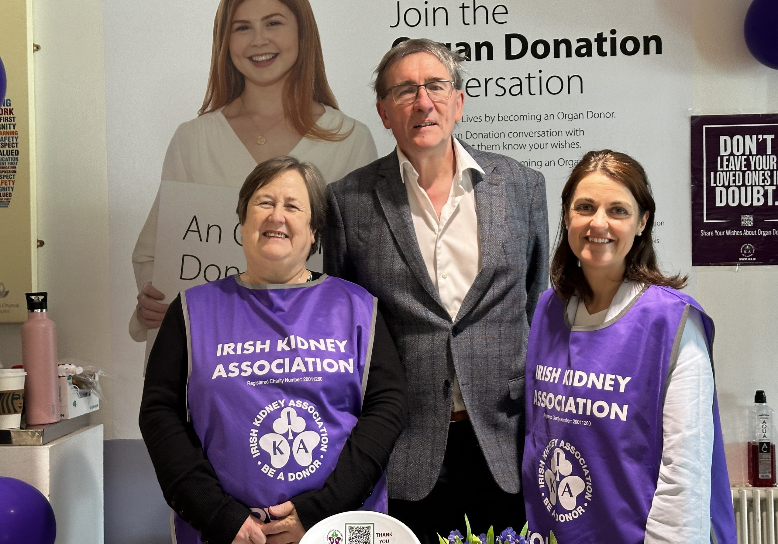Proffesor Plant with Cork IKA Branch members during Organ Donor Awareness Week 2024